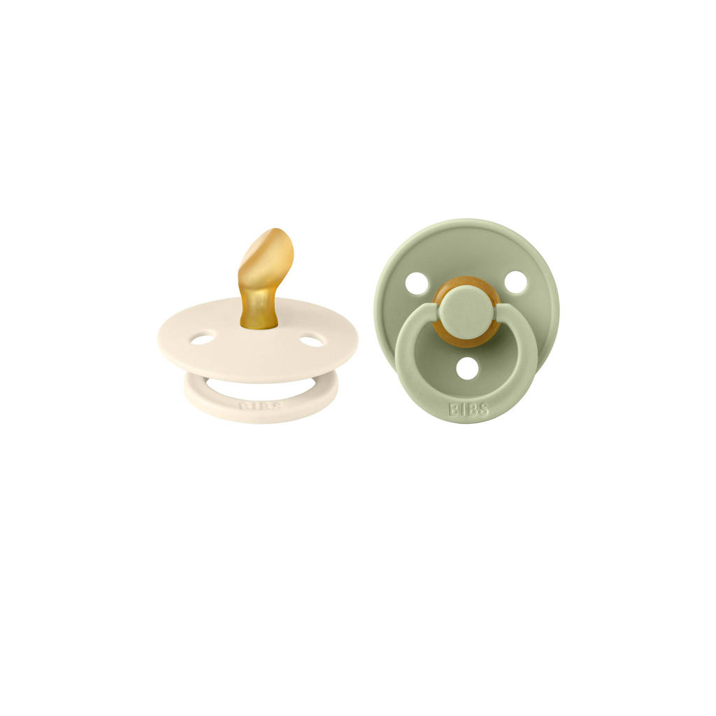 BIBS Colour fopspeen - maat 1 - Ivory / Sage (2 stuks)