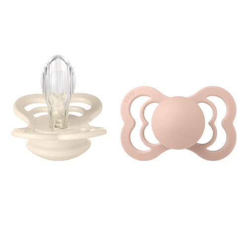 BIBS Supreme fopspeen - maat 2 - Ivory / Blush (2 stuks) afbeelding