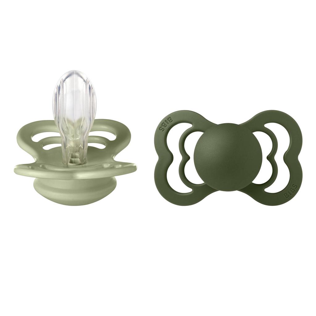 BIBS Supreme fopspeen - maat 2 - Sage / Hunter Green (2 stuks)