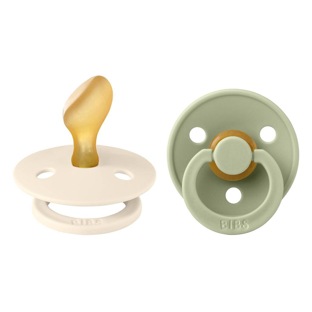 BIBS Colour fopspeen - maat 2 - Ivory / Sage (2 stuks)