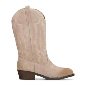 suède cowboylaarzen beige