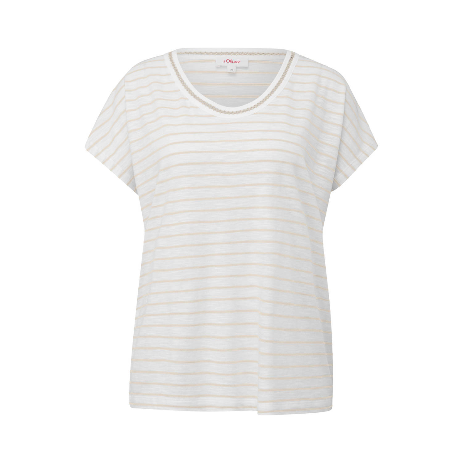 S.Oliver gestreept T-shirt ecru beige