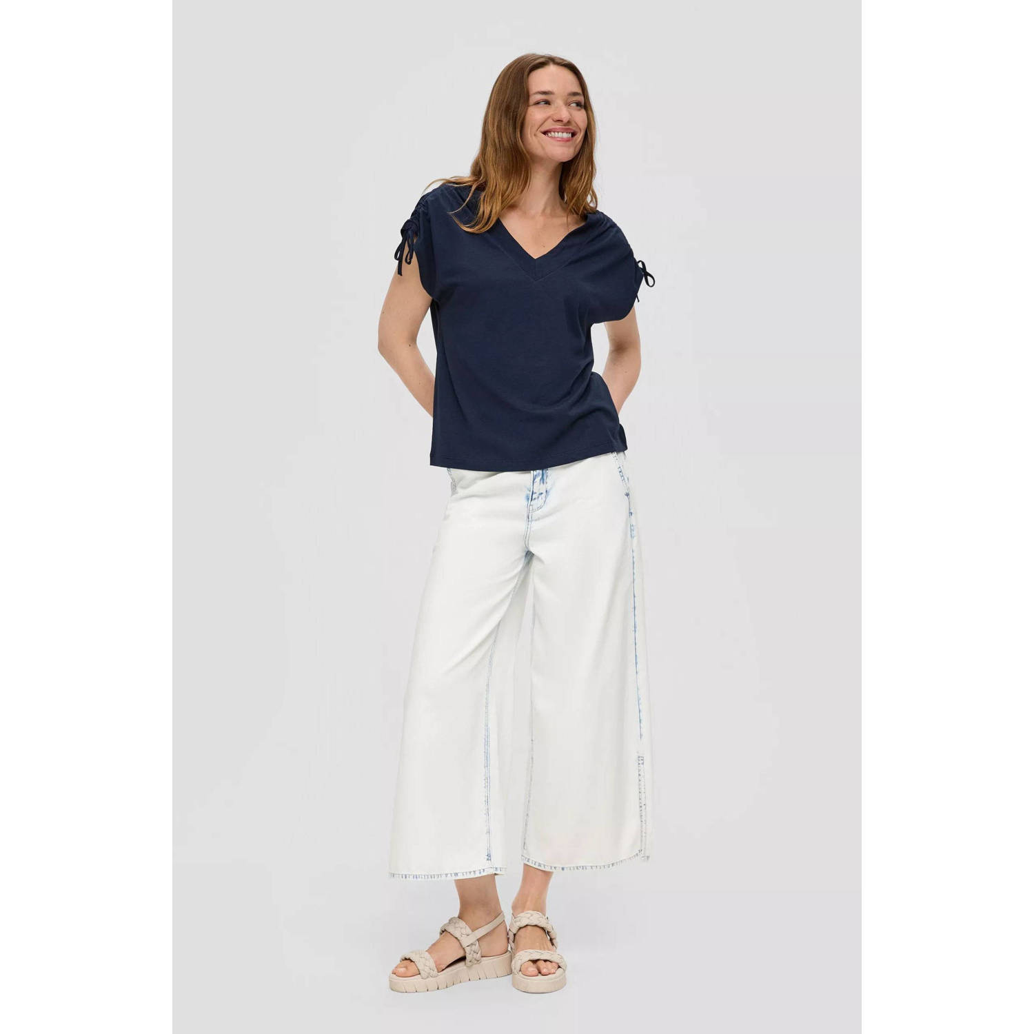 s.Oliver top ecru blauw