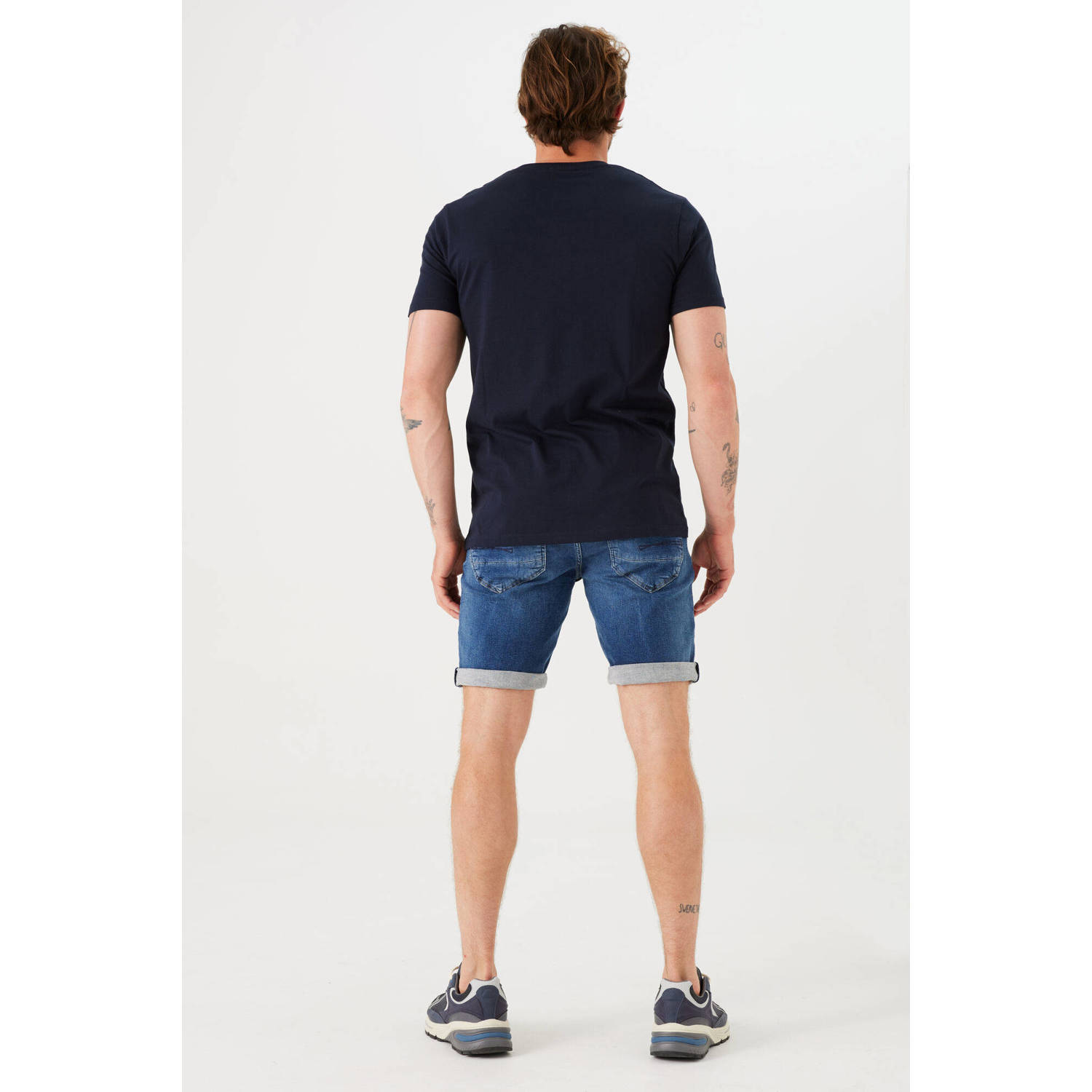 Garcia T-shirt met printopdruk donkerblauw