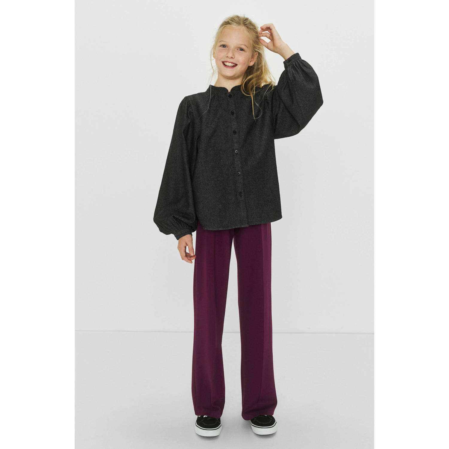 Me & My Monkey wide leg broek Ruth burgundy