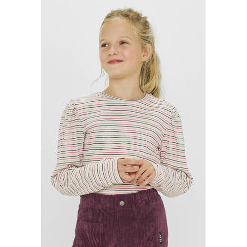 Me & My Monkey longsleeve Runa wit / roze / blauw / goud gestreept afbeelding