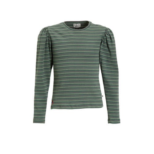 Me & My Monkey longsleeve Runa groen / blauw / roze / goud gestreept afbeelding