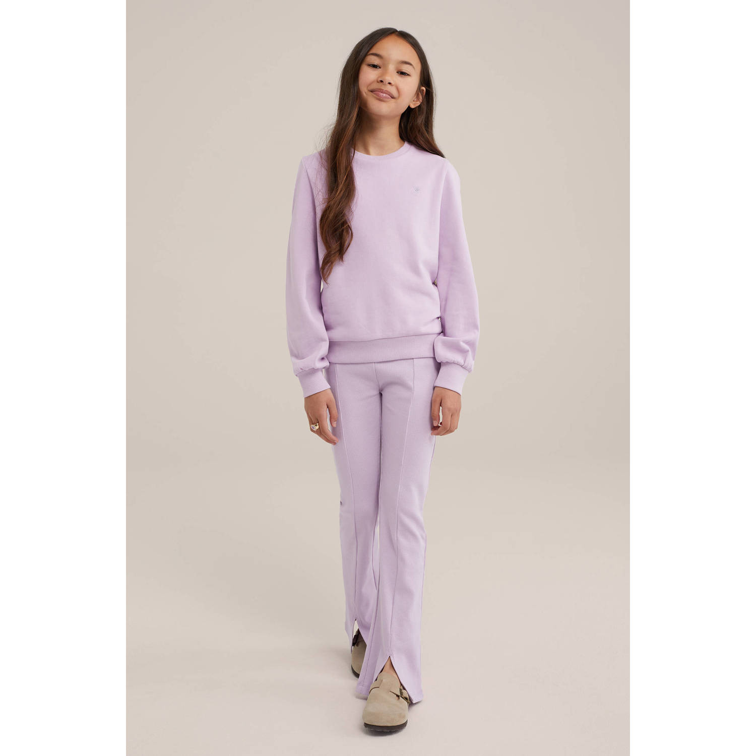 WE Fashion flared broek lila