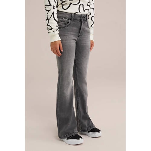 WE Fashion Blue Ridge flared jeans dark grey afbeelding