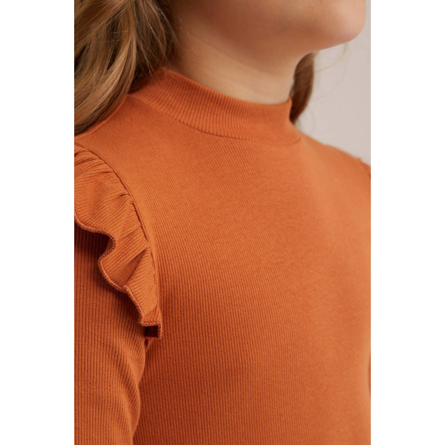WE Fashion longsleeve donker oranje