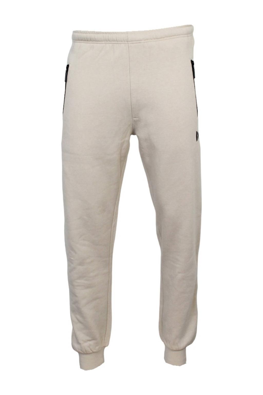 Zandkleurige heren Donnay joggingbroek Jack van polyester met regular fit, regular waist en logo dessin