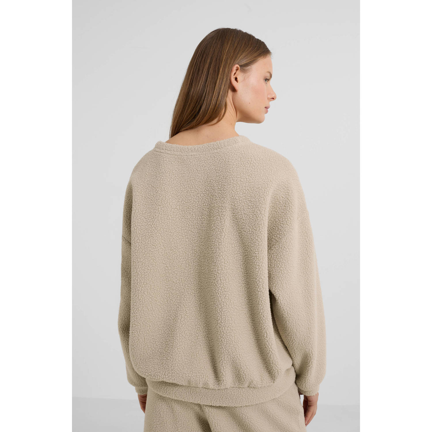 anytime teddy fleece trui beige