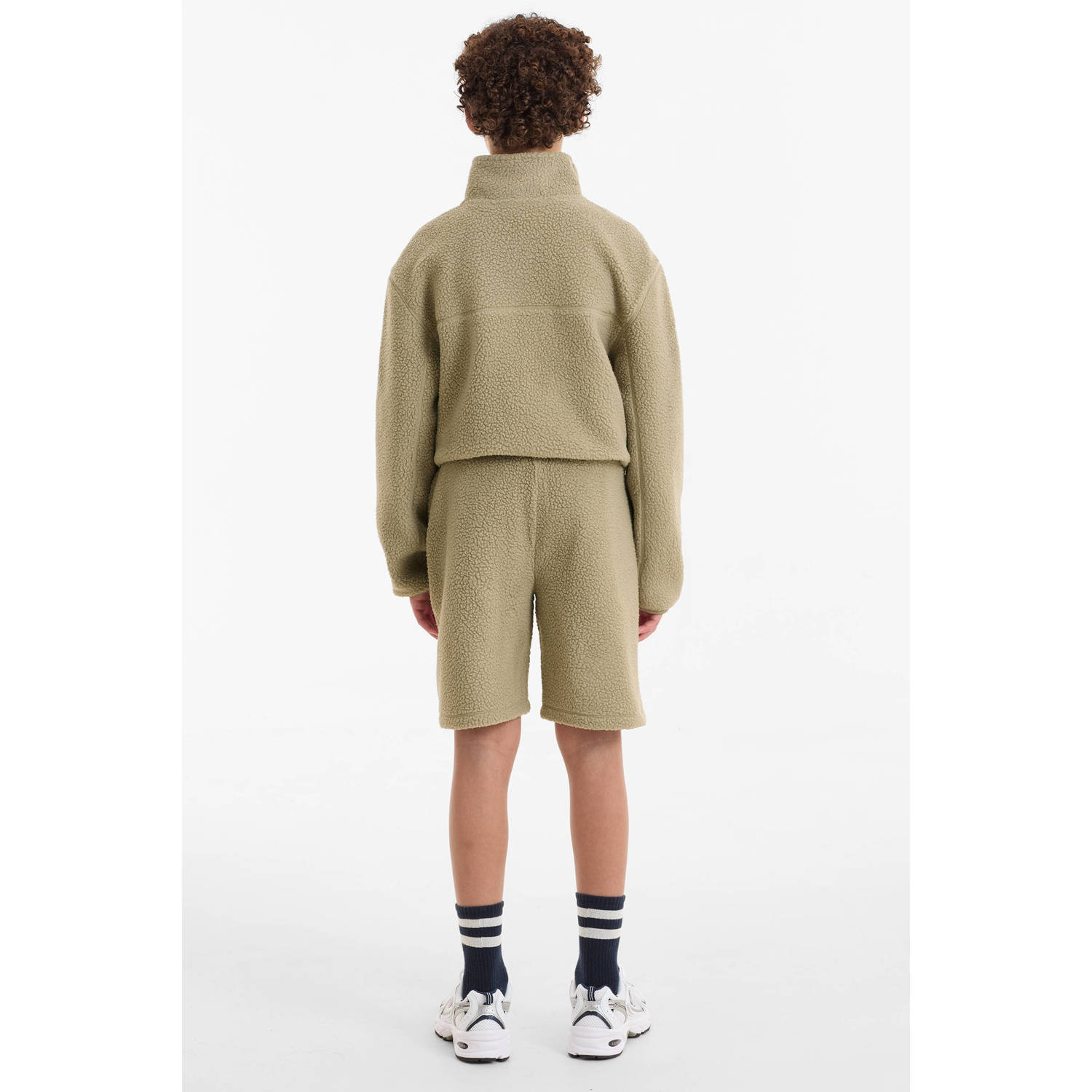 anytime teddy fleece short khaki