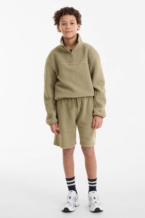 teddy fleece short khaki