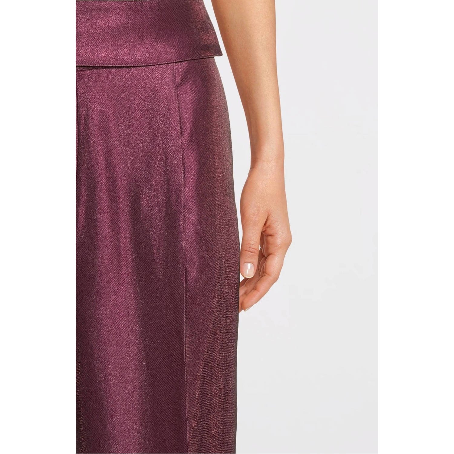 Aaiko wide leg pantalon donkerrood paars