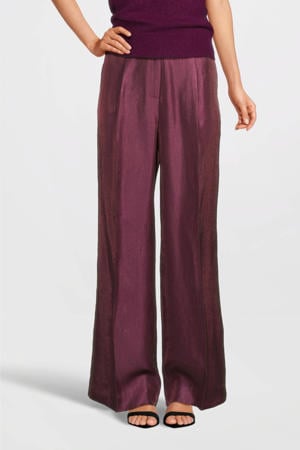 wide leg pantalon donkerrood/ paars