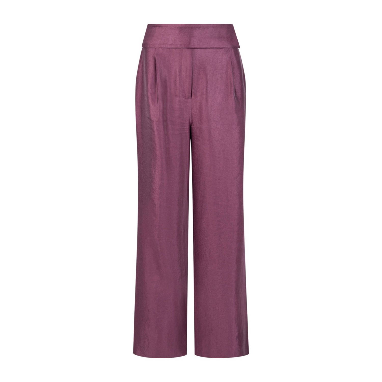 Aaiko wide leg pantalon donkerrood paars