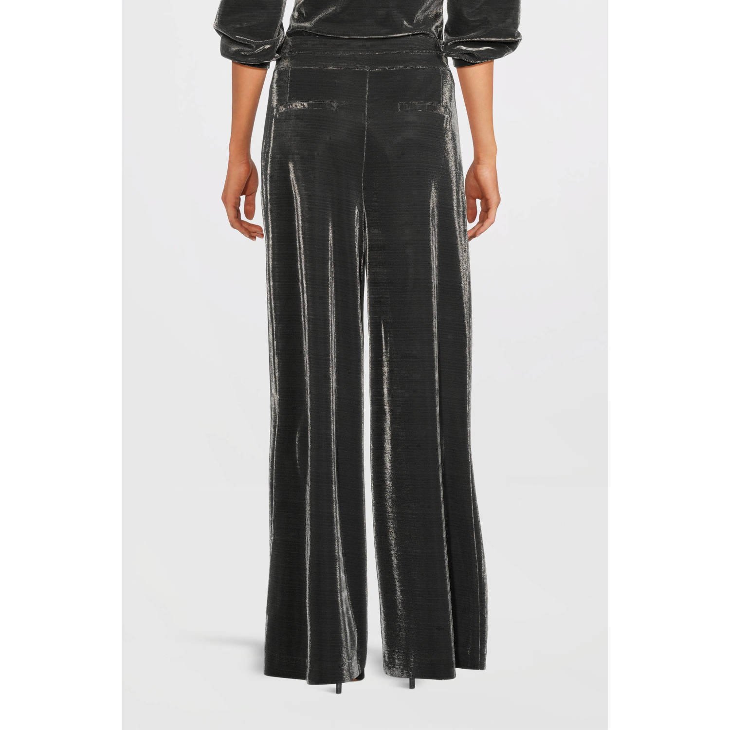 Aaiko wide leg pantalon zilver