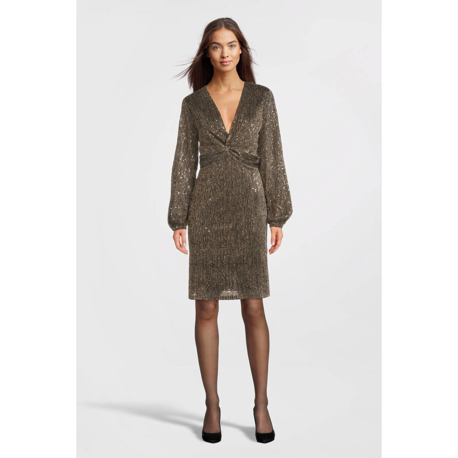 Aaiko Gwen Mesh Mini Jurk Glamour Gray Dames