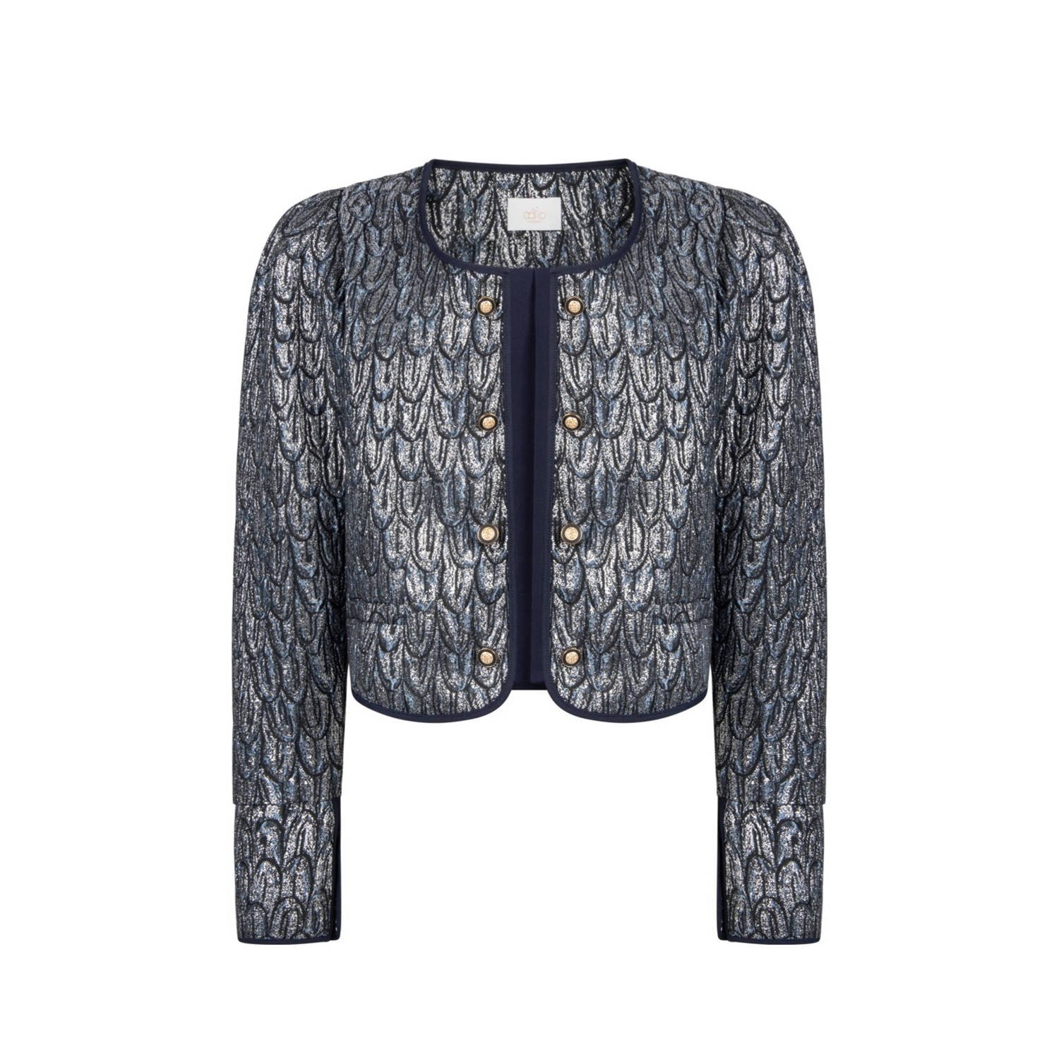 Aaiko jasje Freya met all over print donkerblauw zilver