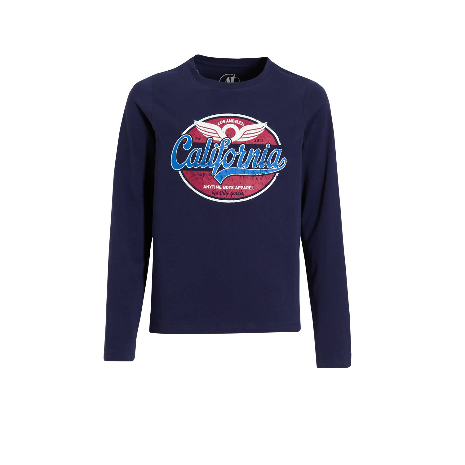 Anytime longsleeve met printopdruk donkerblauw