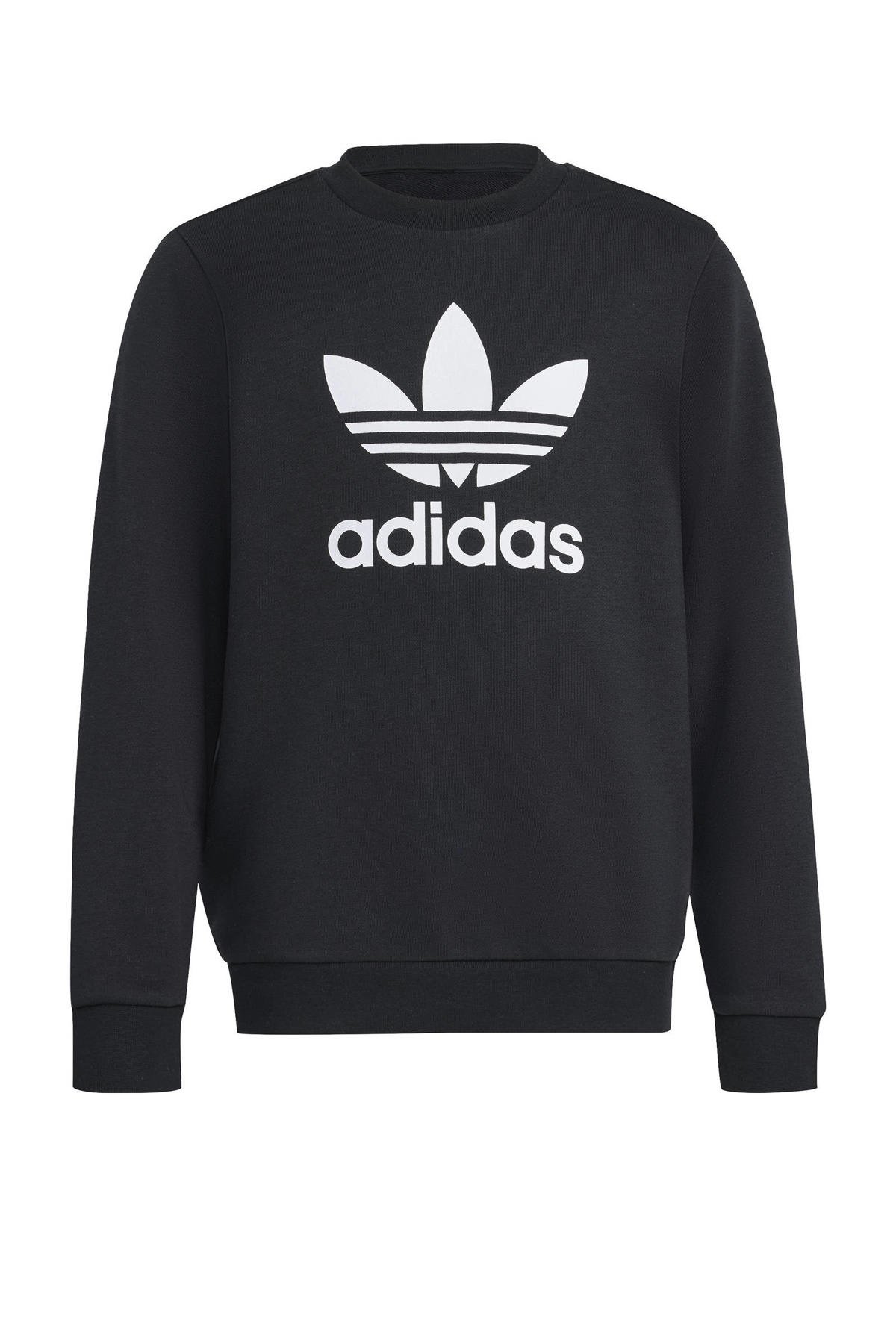 adidas Originals sweater Trefoil zwart wehkamp