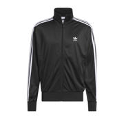 thumbnail: Zwart en witte heren adidas Originals sweatvest Firebird van polyester met logo dessin, lange mouwen, opstaande kraag, ritssluiting en geribde boorden