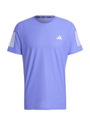 thumbnail: Blauwe heren adidas Performance hardloopshirt van polyester met korte mouwen en ronde hals