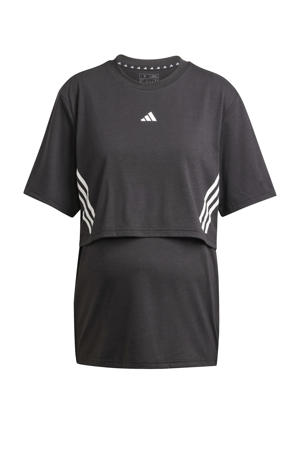 zwangerschaps sportshirt zwart/wit