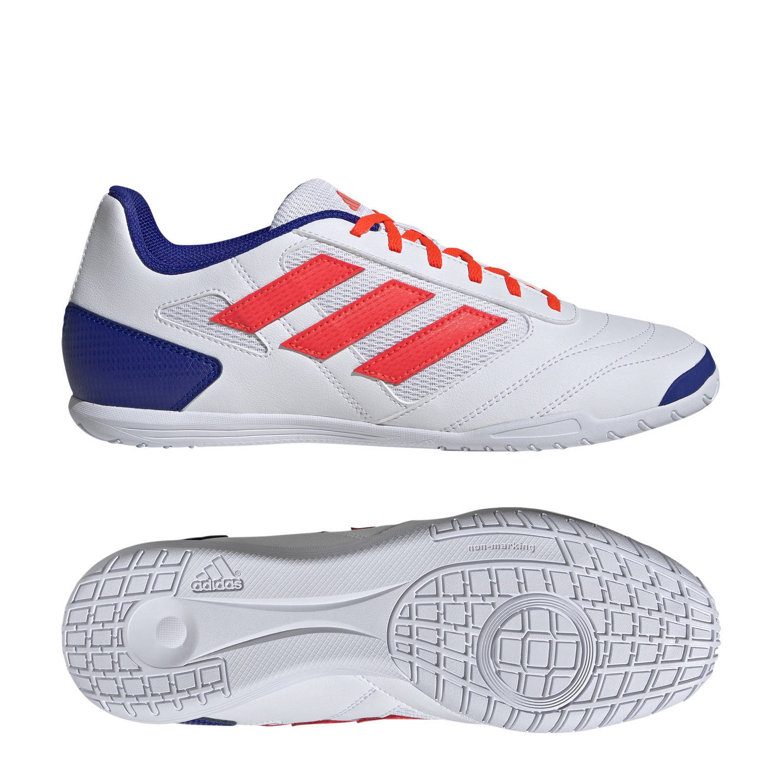 adidas Performance Super Sala senior zaalvoetbalschoenen  wit/rood/kobaltblauw | wehkamp
