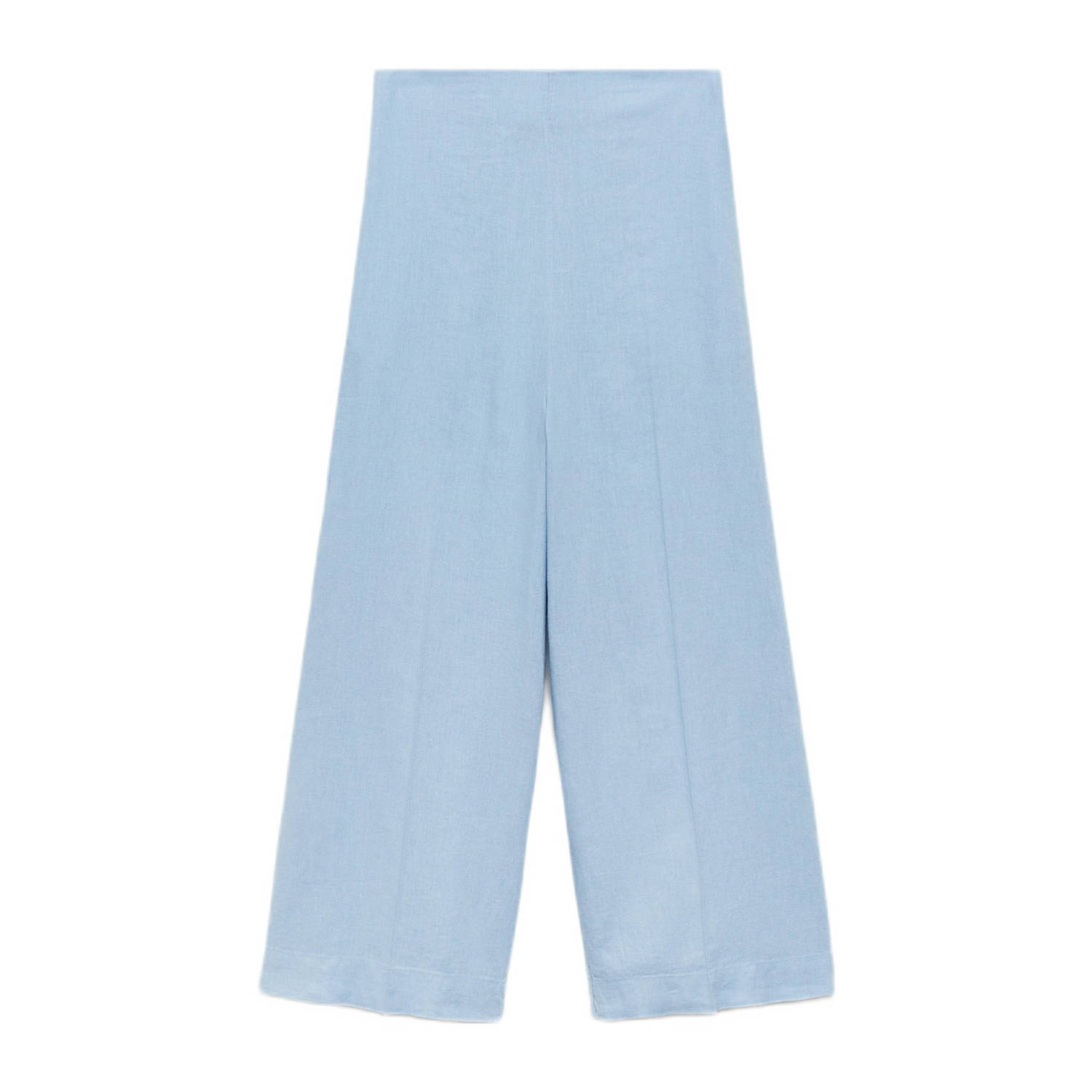 Mango high waist wide leg broek lichtblauw