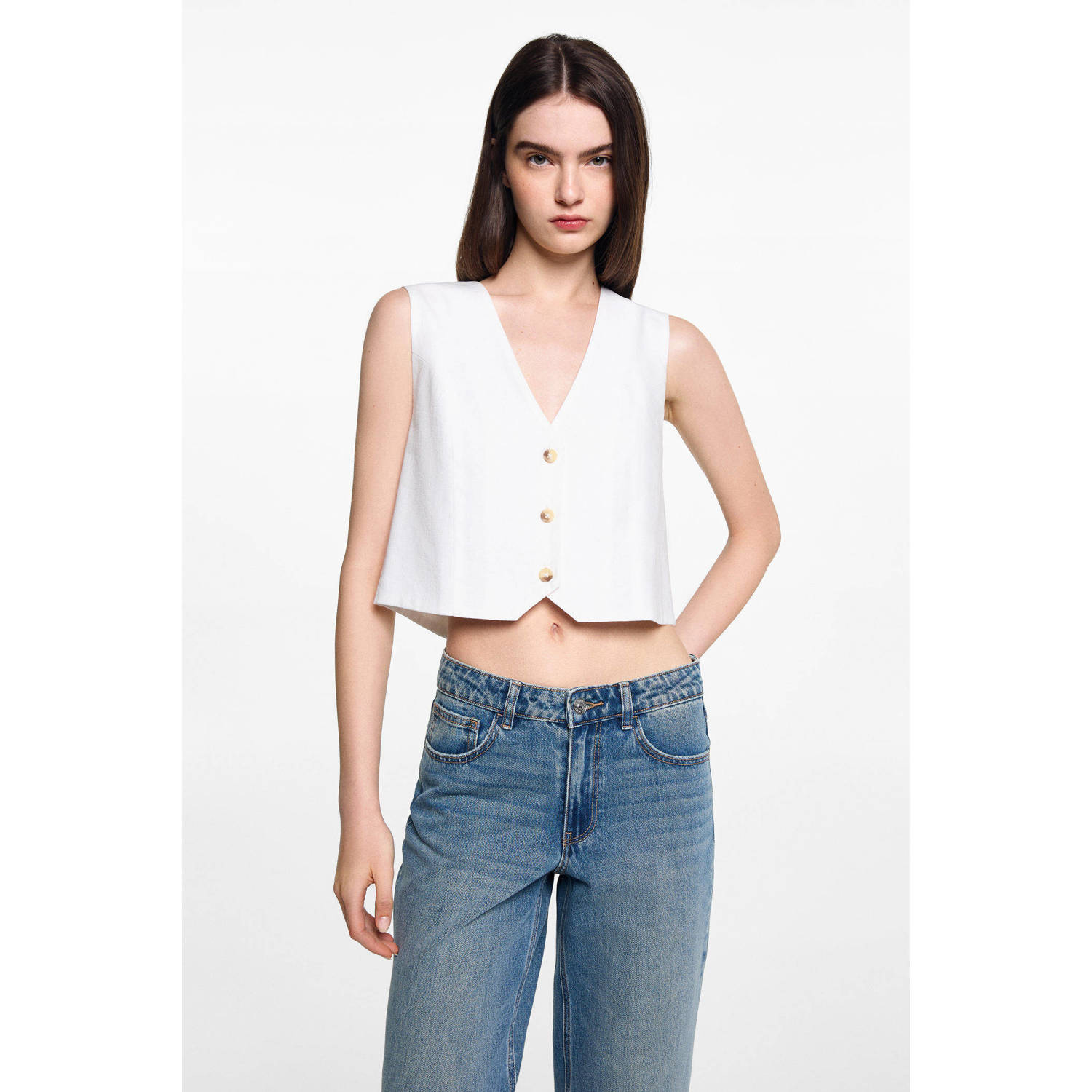 MANGO TEEN straight leg jeans changeant blauw