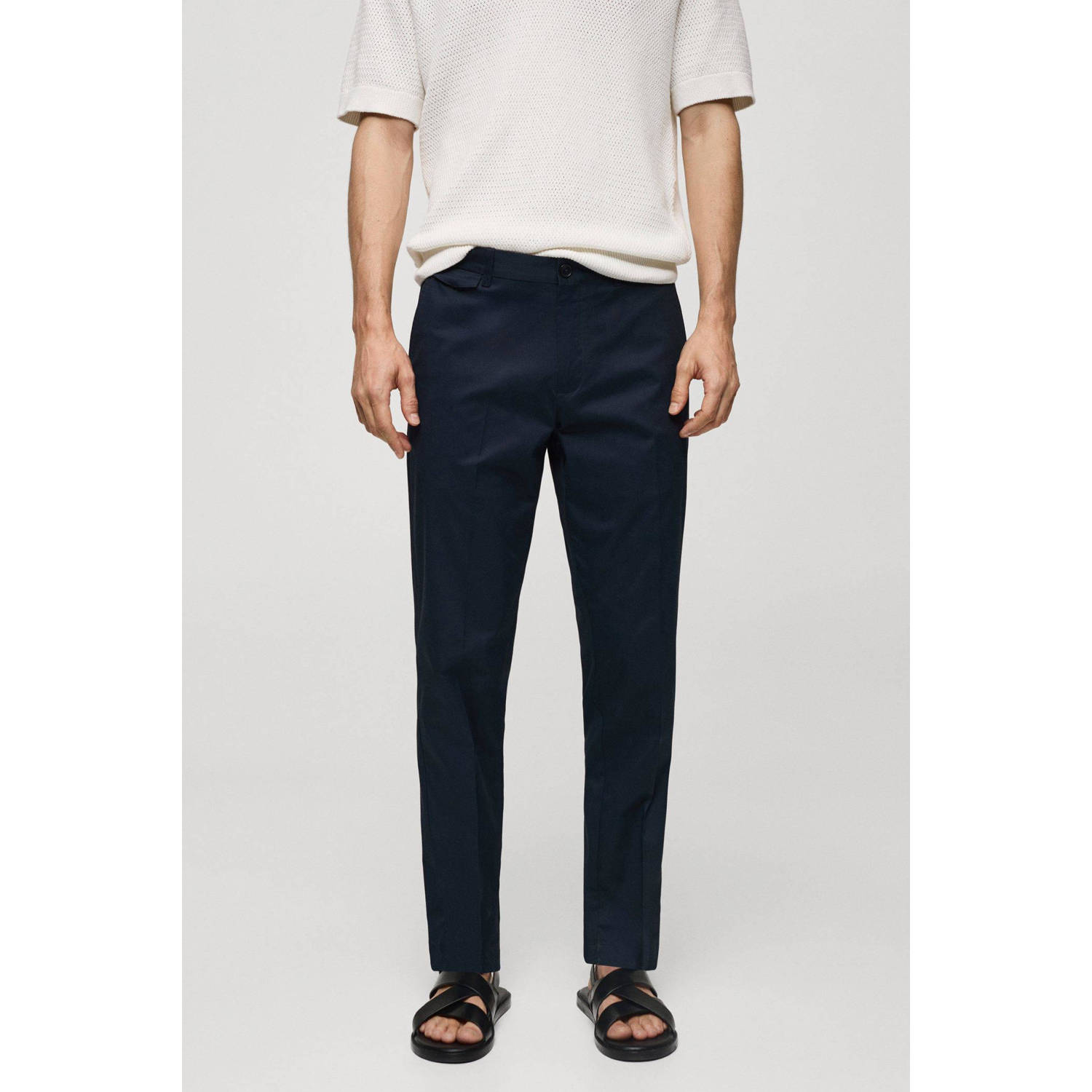 Mango Man regular fit chino donkerblauw