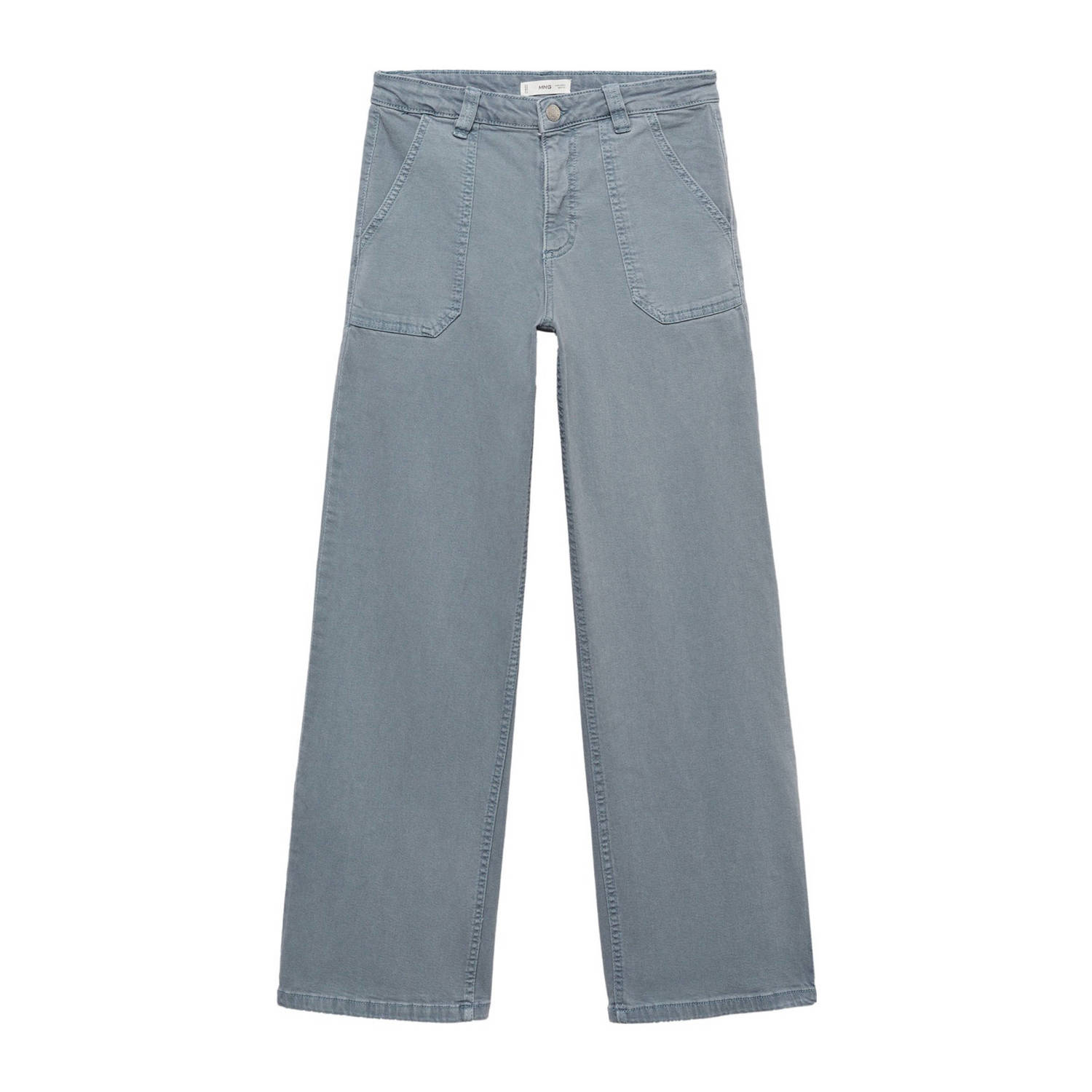 Mango Kids bootcut jeans middenblauw Meisjes Katoen Effen 158(XS)
