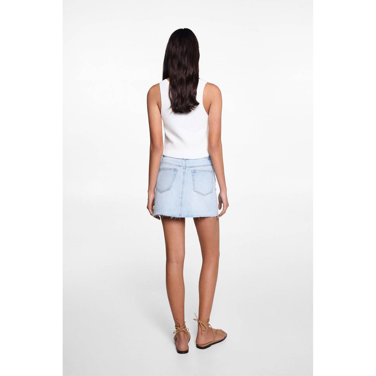 MANGO TEEN spijkerrok light blue denim