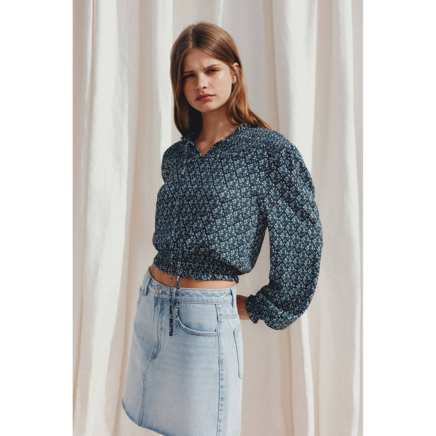 MANGO TEEN spijkerrok light blue denim