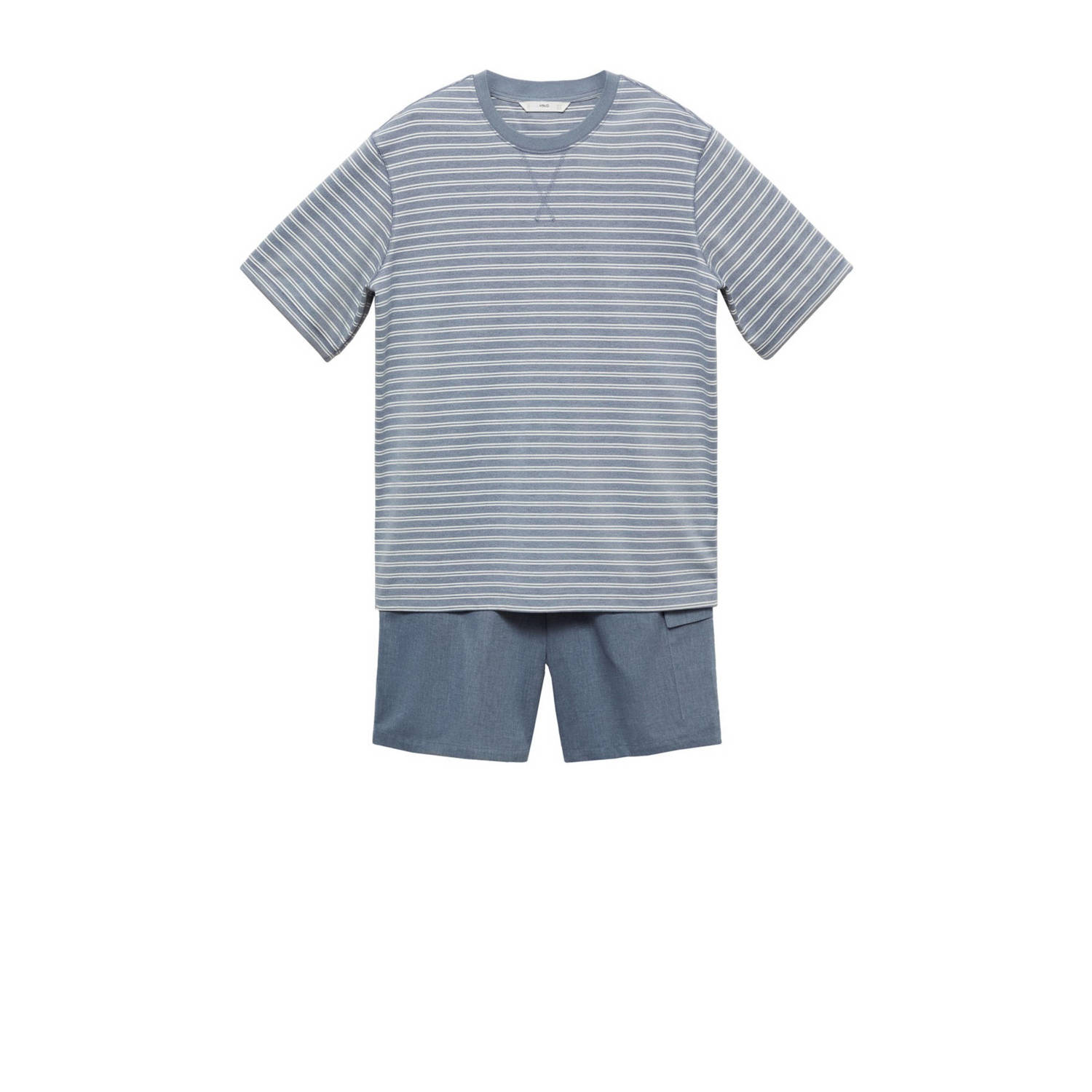 Mango Man shortama blauw wit