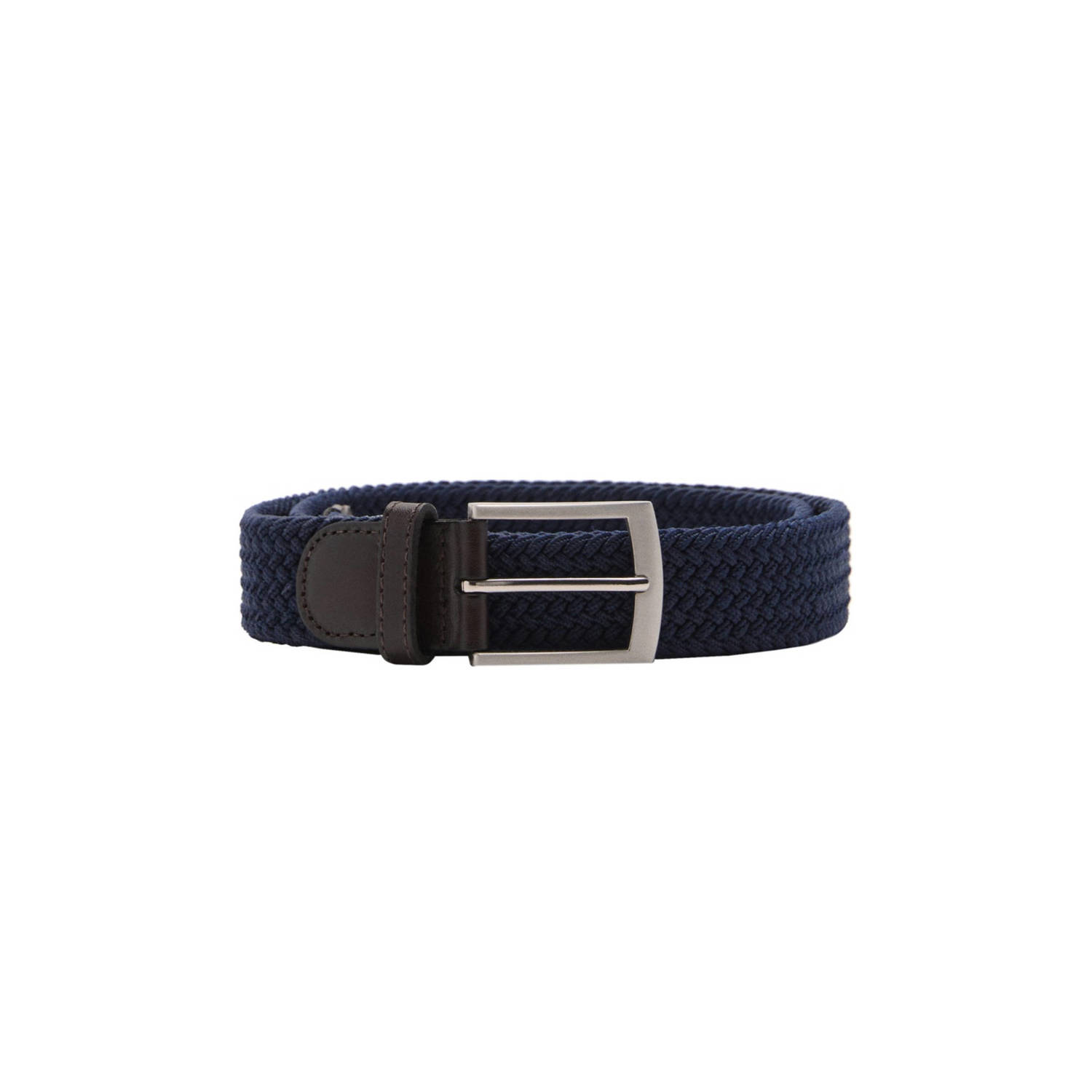 Mango Man gevlochten riem donkerblauw