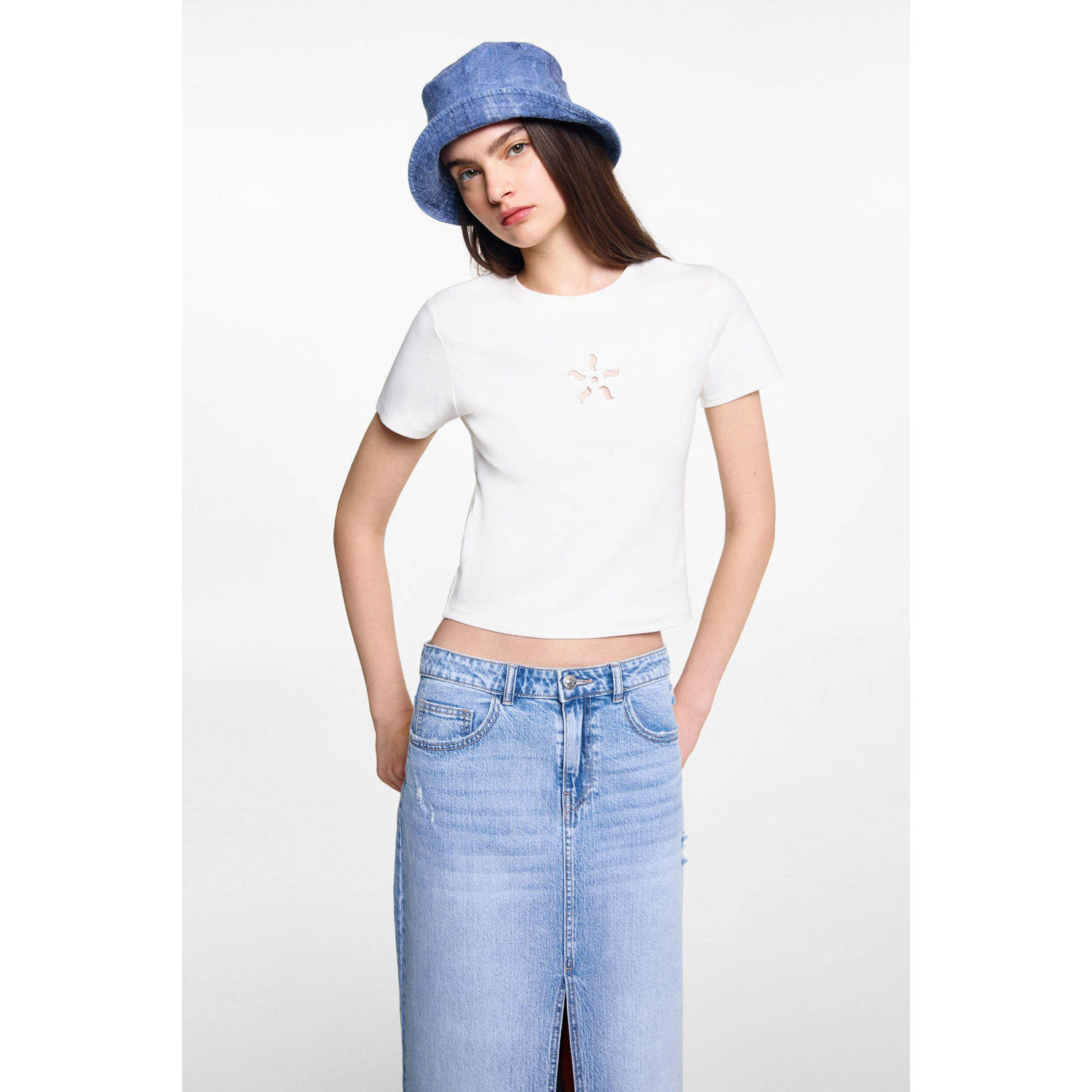 MANGO TEENS spijkerrok medium blue denim