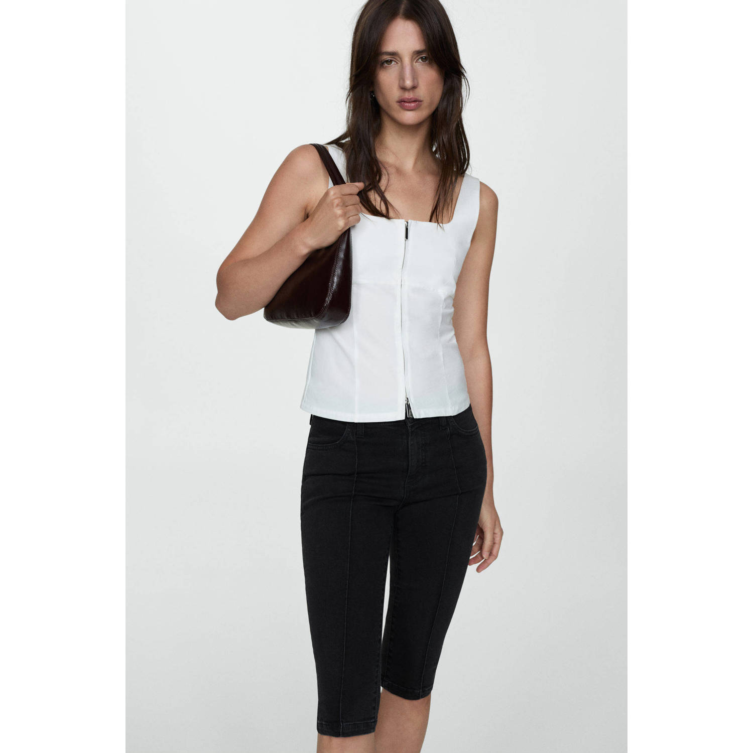Mango skinny broek black denim