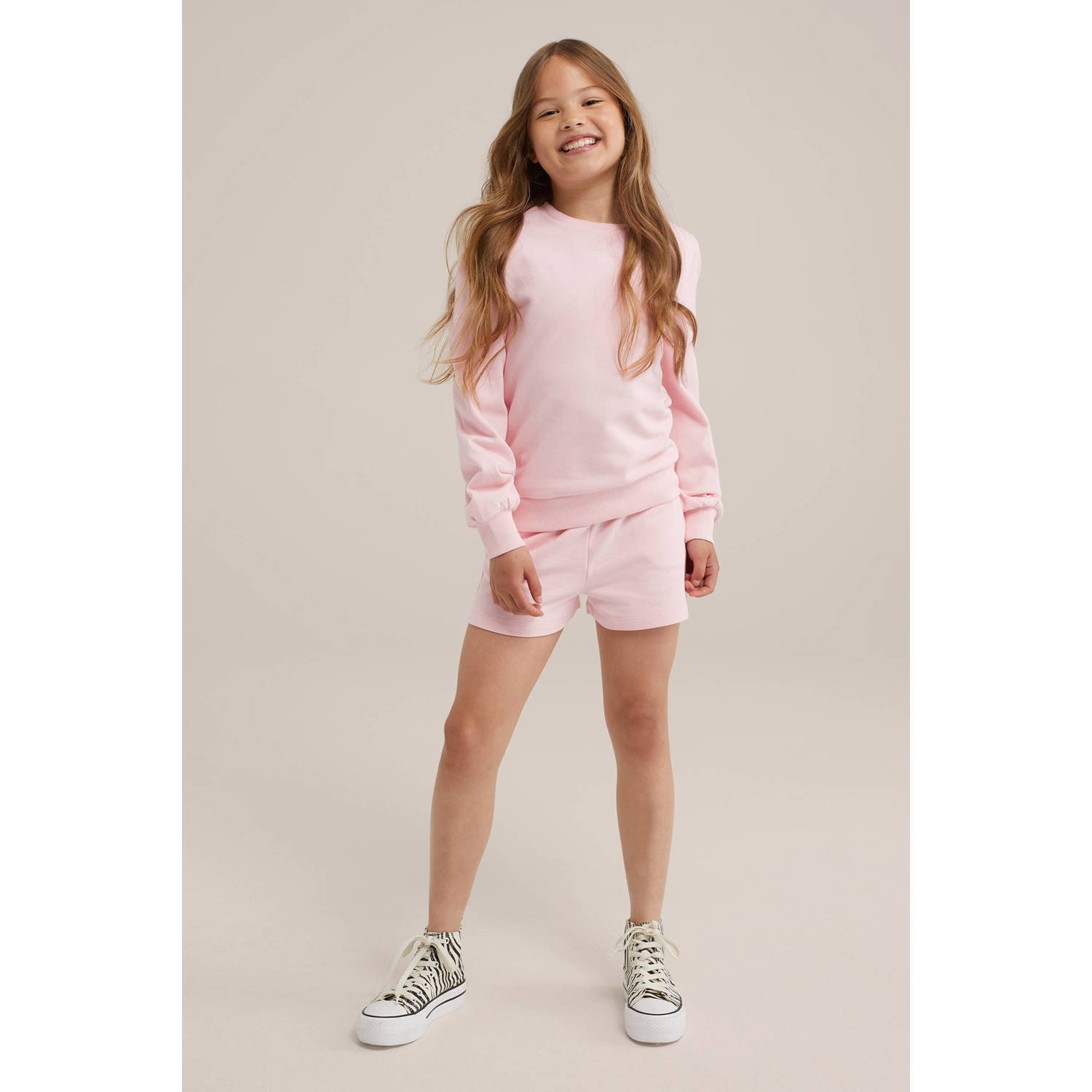 WE Fashion sweater lichtroze