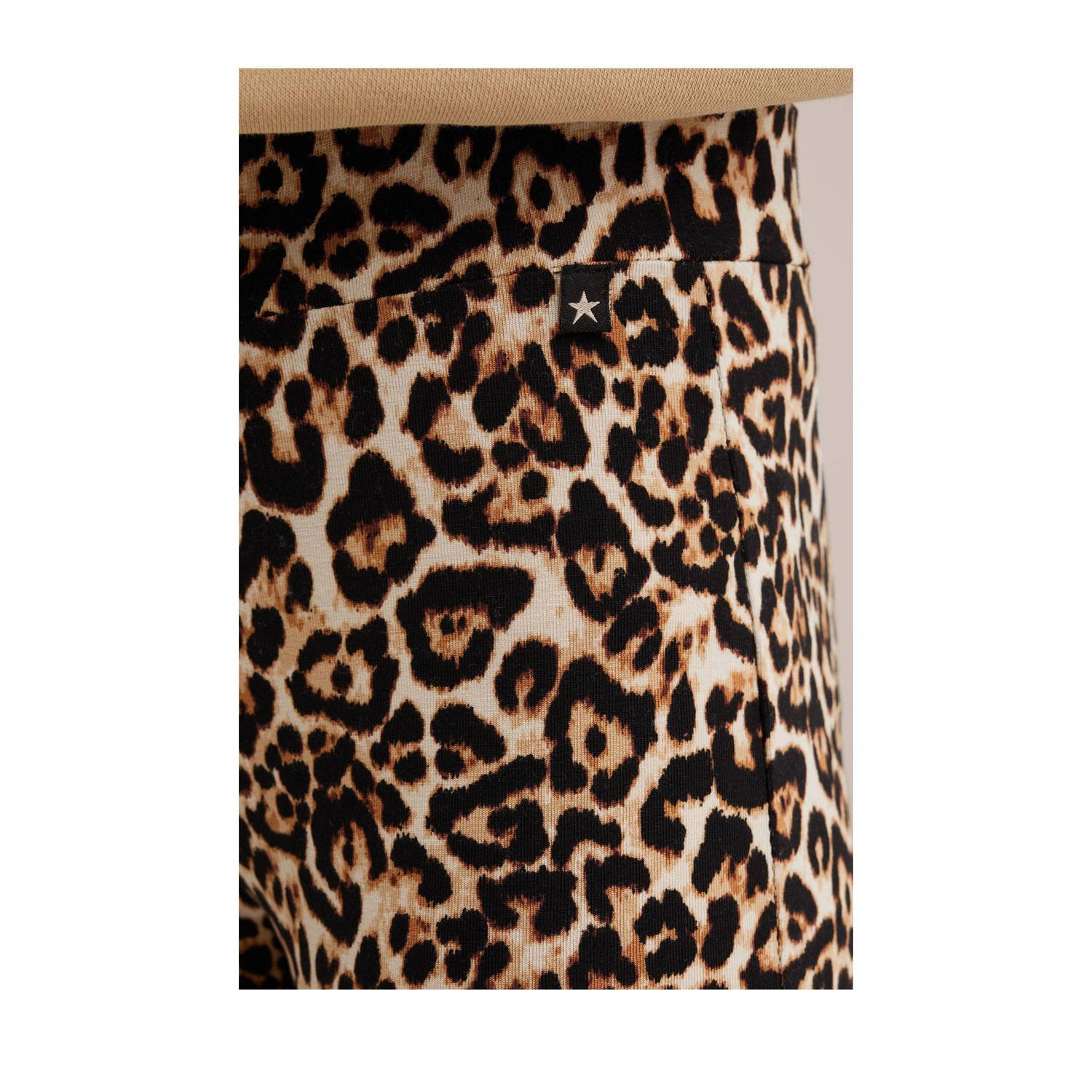 WE Fashion slim fit cycling short biker short met dierenprint bruinb zand