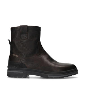 gevoerde leren enkelboots donkerbruin