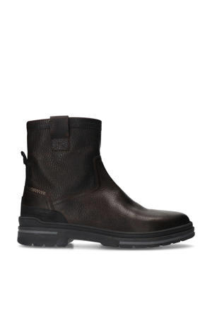 gevoerde leren enkelboots donkerbruin