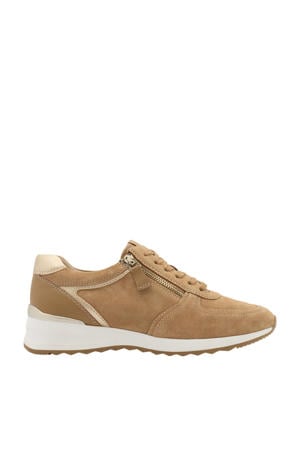 comfort leren sneakers beige