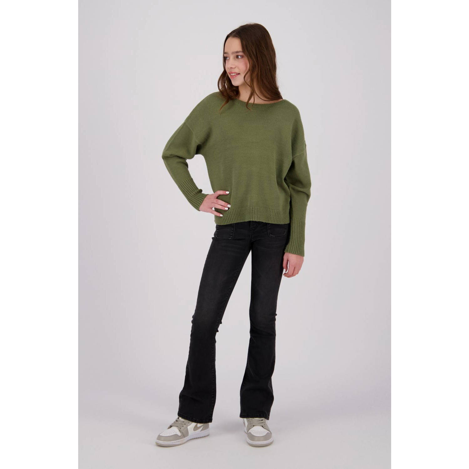 Raizzed flared jeans Melbourne Patched on Pockets dark grey stone