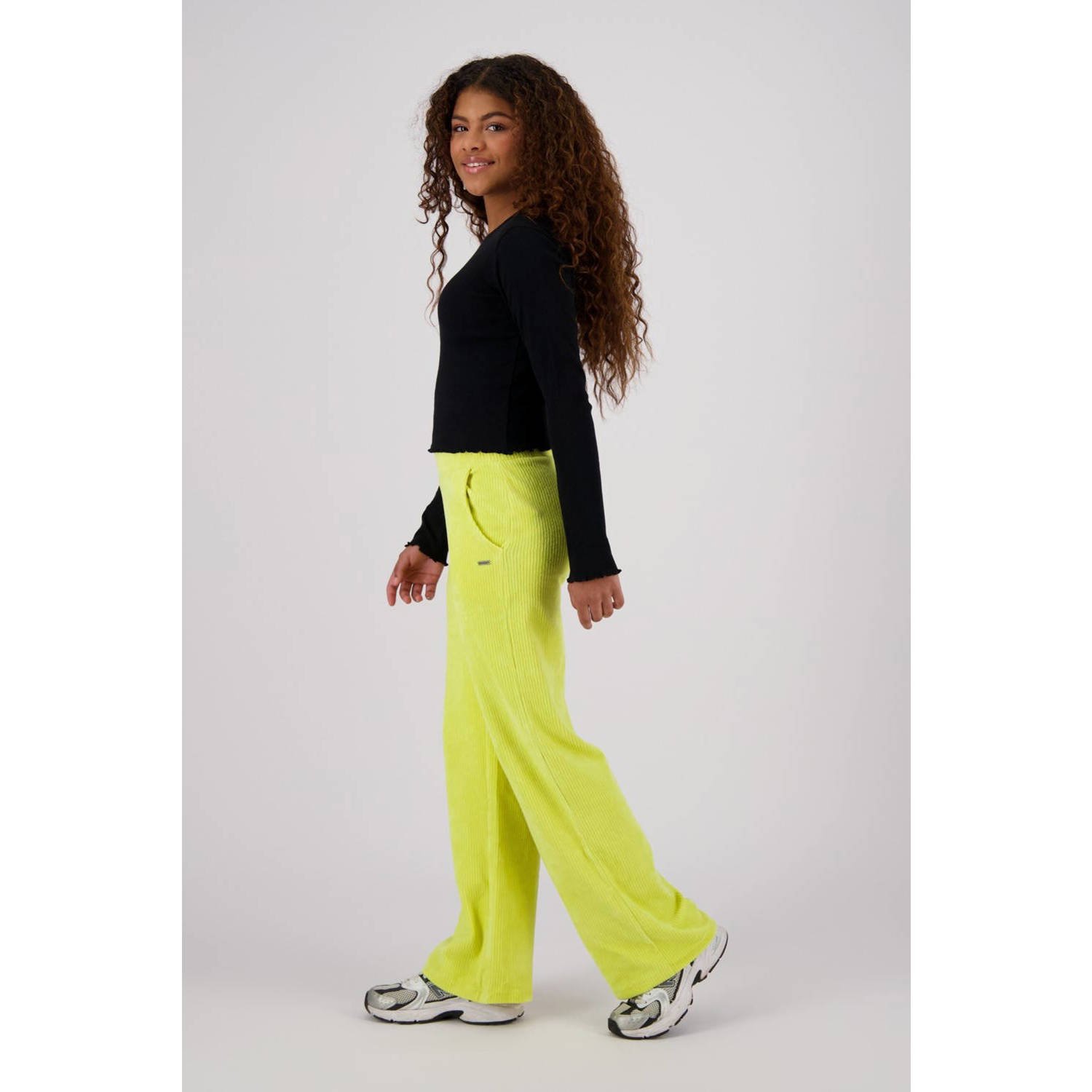 Raizzed wide leg broek Cara felgeel