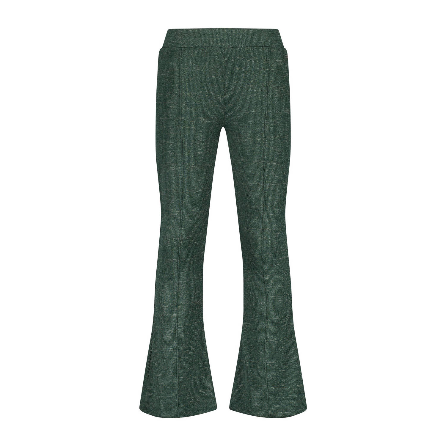 Raizzed flared broek Lara warm donkergroen