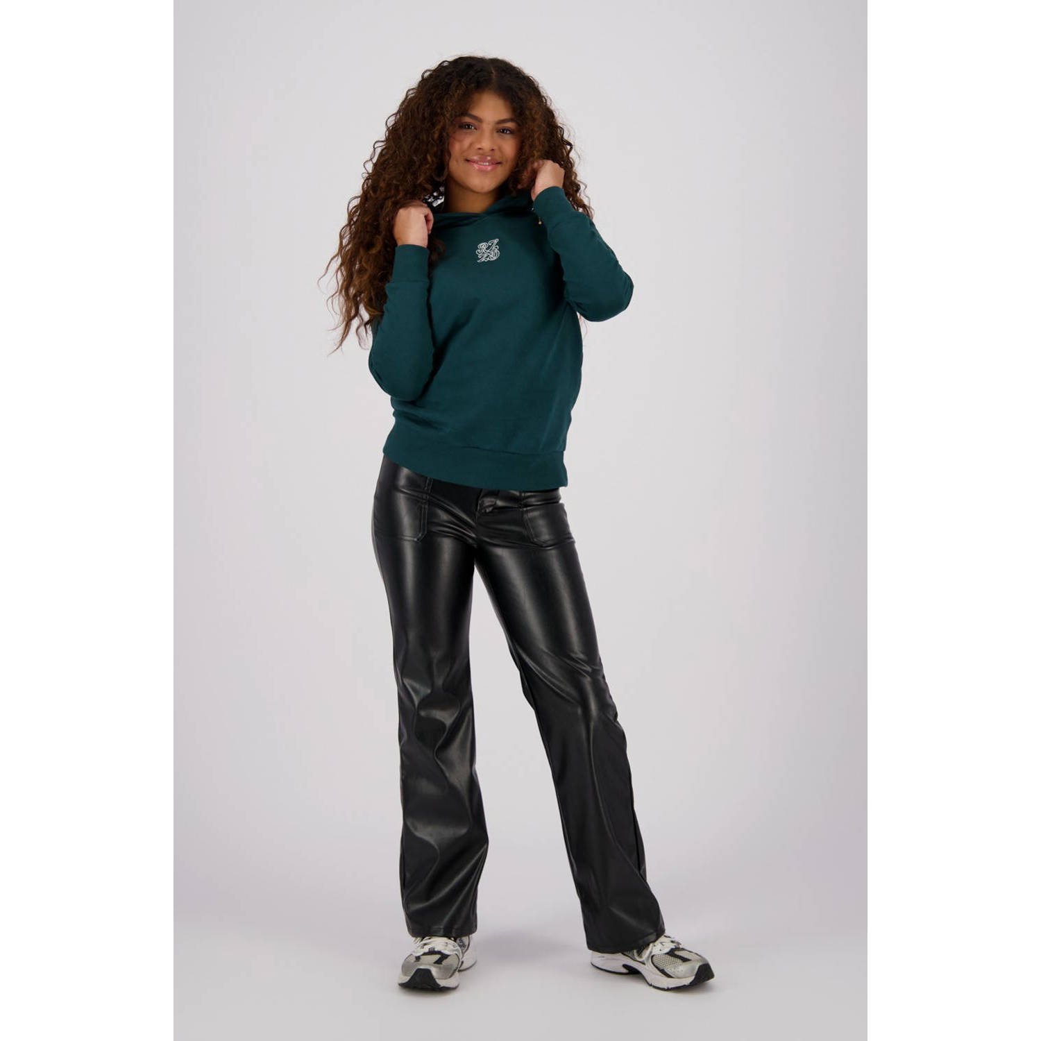 Raizzed imitatieleren straight fit broek Ayla zwart Meisjes Imitatieleer 104