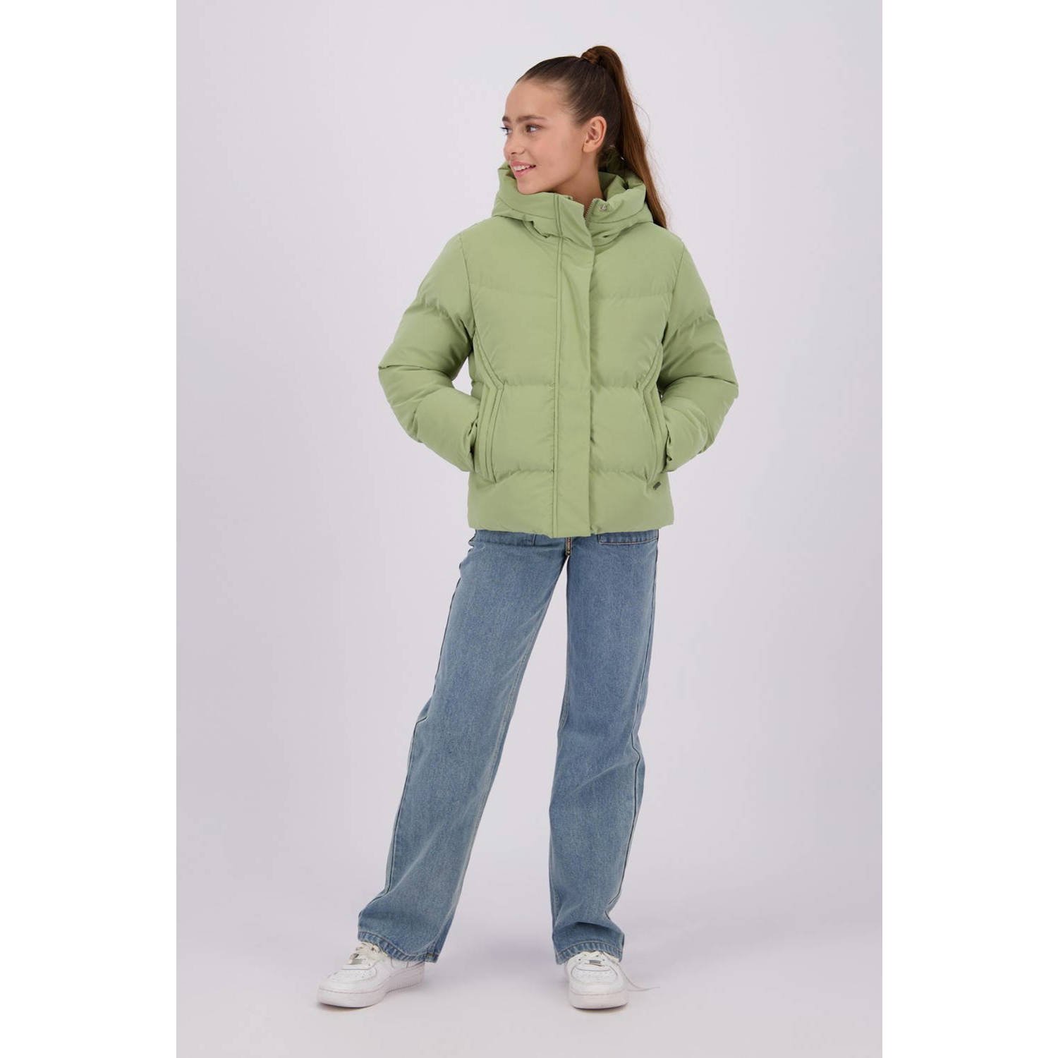 Raizzed gewatteerde winterjas Lucy zachtgroen Meisjes Polyester Capuchon 116